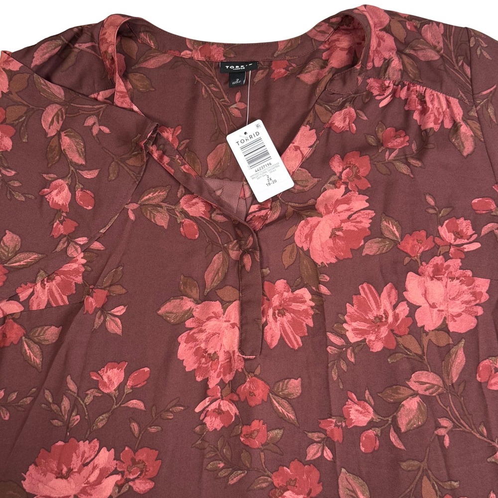 Torrid Harper Georgette Pullover Flutter Sleeve Blouse Floral Sassafras 2X NWT